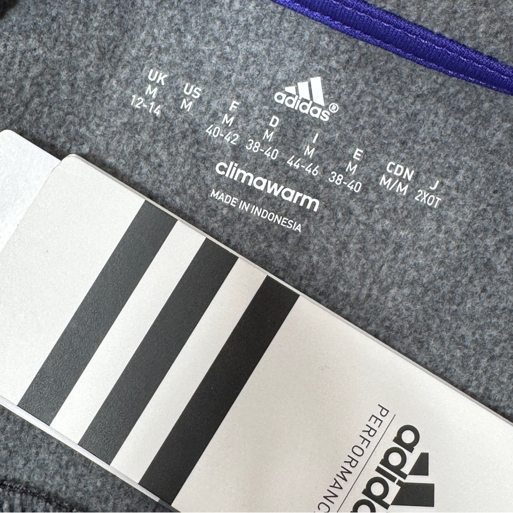 Adidas Climawarm Rainbow Logo Pullover Hoodie Grey Multi Medium - Picture 9 of 12